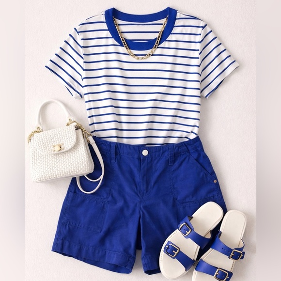 Calvin Klein Jeans Pants - Calvin Klein Jeans Women's Cobalt Cargo Shorts blue size 6 100% cotton